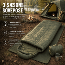 Mil-Tec - Pilot Sovepose (-1°C)  Oliven grøn | 3-Sæsons