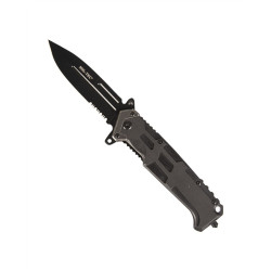 Mil-Tec Assault Foldekniv Sort | Taktisk Lommekniv med Tanto-blad