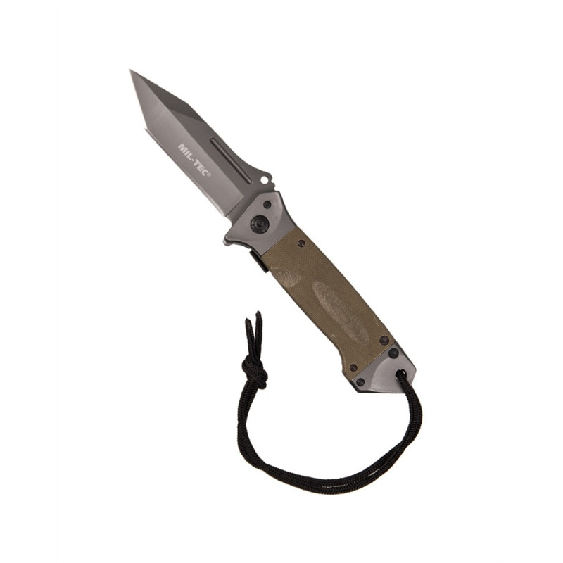 Mil-Tec DA35 Foldekniv OD | Taktisk Lommekniv med 440A Tanto-blad