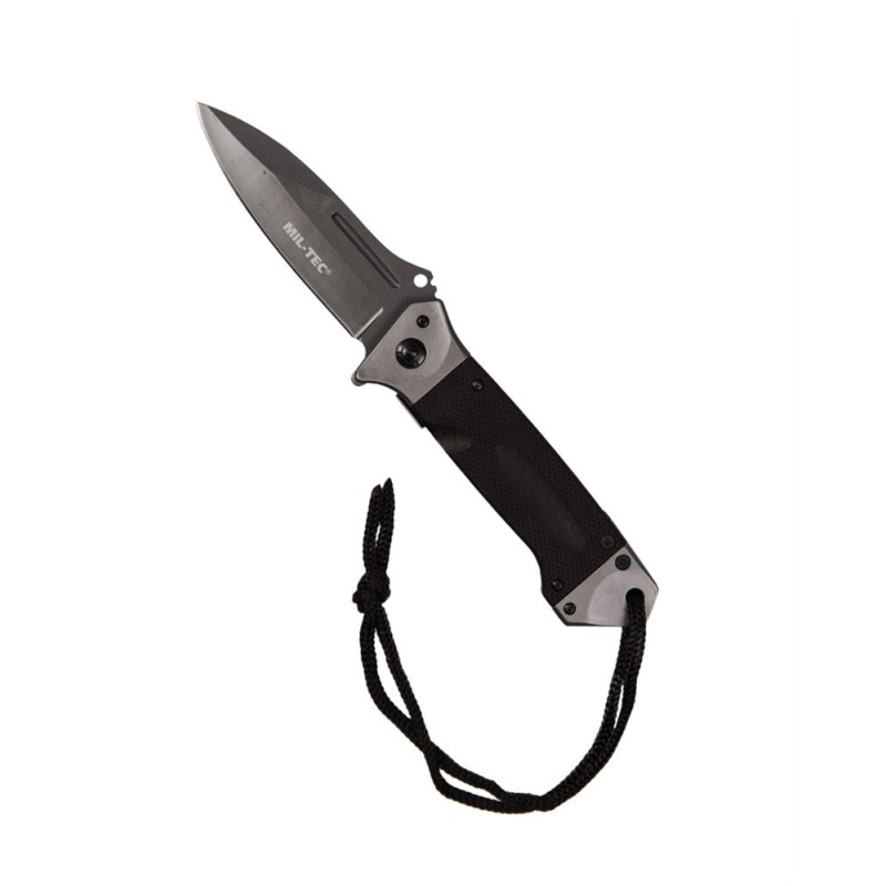 Mil-Tec DA35 Foldekniv BLK | Taktisk Lommekniv med 440A Tanto-blad