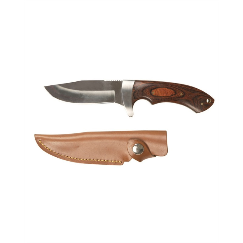 Mil-Tec Hunting Knife med Træhåndtag | Fastbladet Outdoor & Jagtkniv