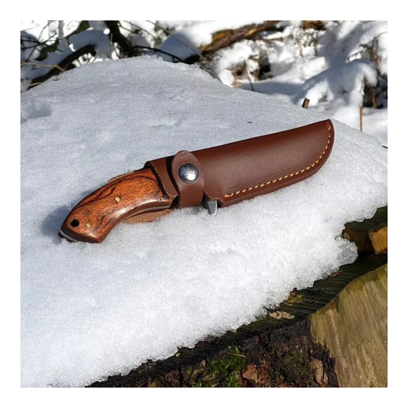 Mil-Tec Hunting Knife med Træhåndtag | Fastbladet Outdoor & Jagtkniv