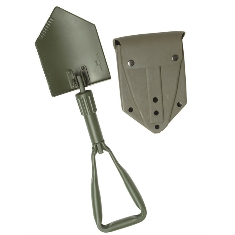 Mil-Tec BW Foldespade Olive | Sammenfoldelig Militær Feltspade med Etui