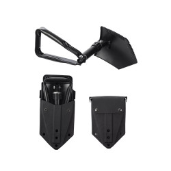 Mil-Tec BW Foldespade BLK | Sammenfoldelig Militær Feltspade med Etui