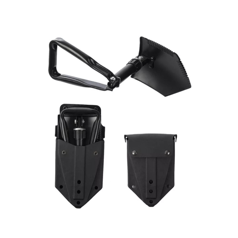Mil-Tec BW Foldespade BLK | Sammenfoldelig Militær Feltspade med Etui