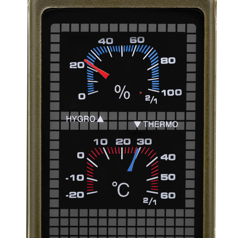 Mil-Tec Multifunktions Kompas Olive | 10-i-1 Survival Kompas med LED & Ildstål