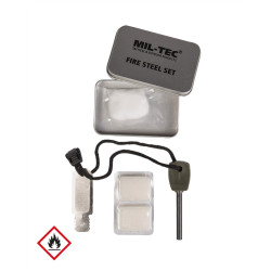Mil-Tec Tændstål i Metalæske | Komplet Survival Ildstål Kit til Outdoor