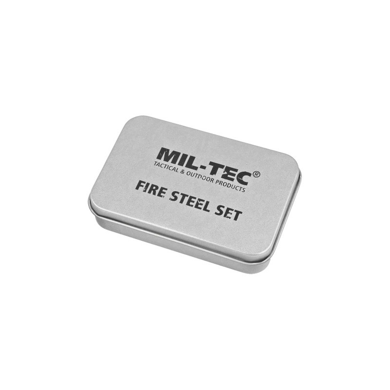 Mil-Tec Tændstål i Metalæske | Komplet Survival Ildstål Kit til Outdoor