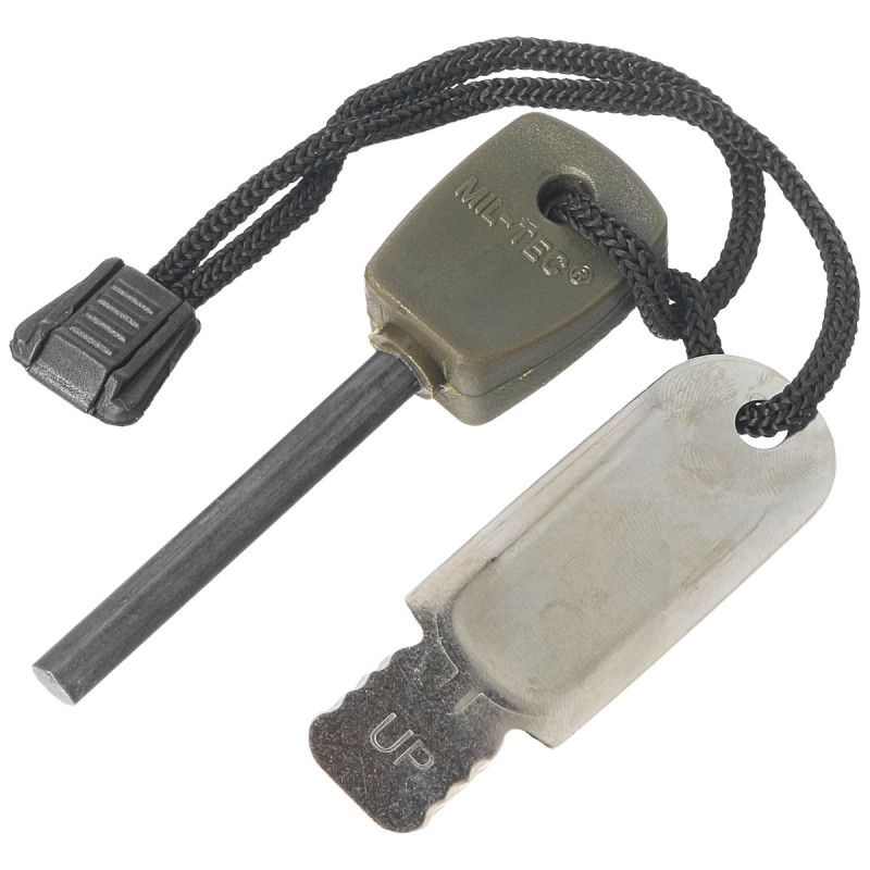 Mil-Tec Tændstål i Metalæske | Komplet Survival Ildstål Kit til Outdoor