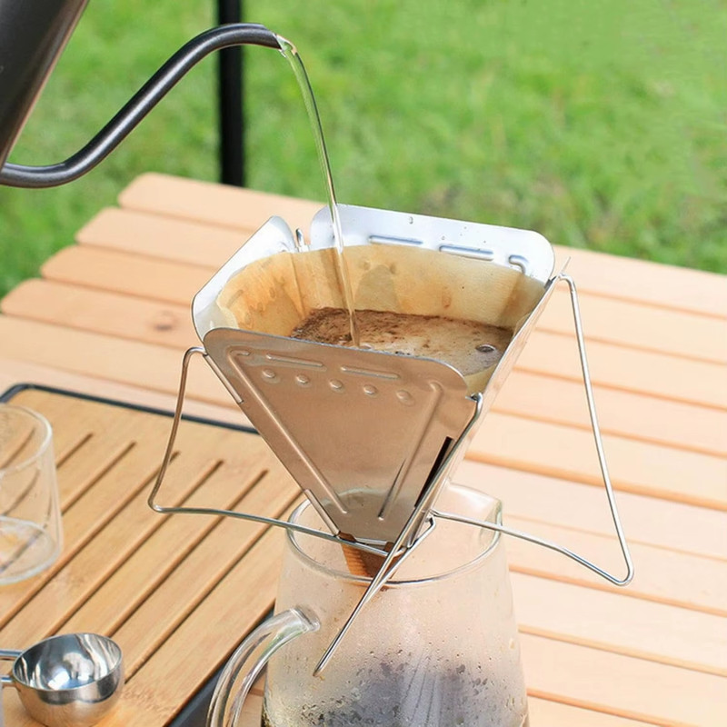 Sammenklappelig kaffefilterholder | Foldbar pour over kaffebrygger til camping