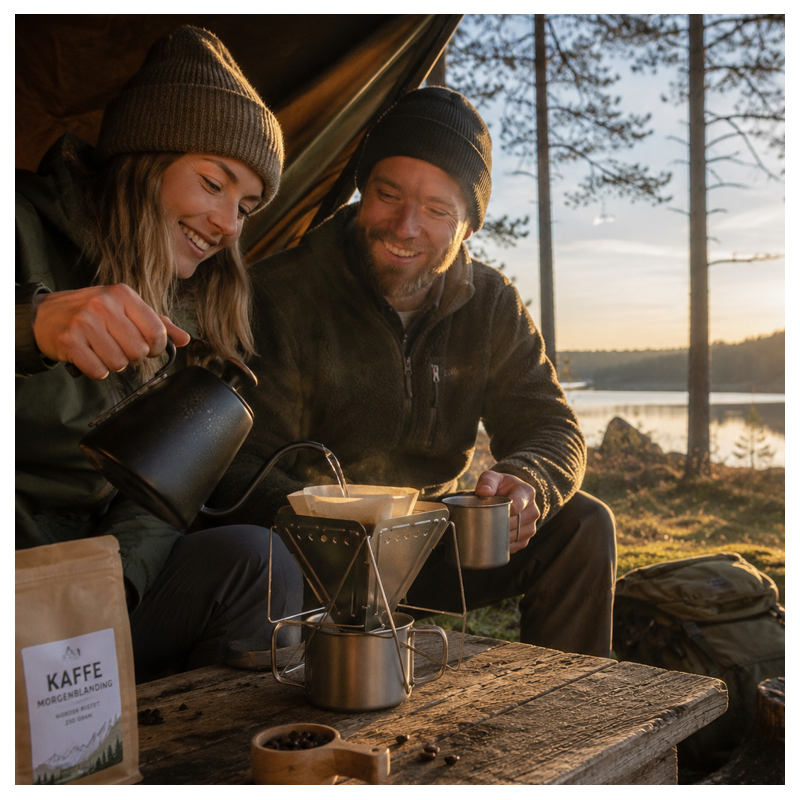 Sammenklappelig kaffefilterholder | Foldbar pour over kaffebrygger til camping