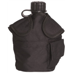 Mil-Tec US Style Feltflasketaske Sort | MOLLE Canteen Pouch