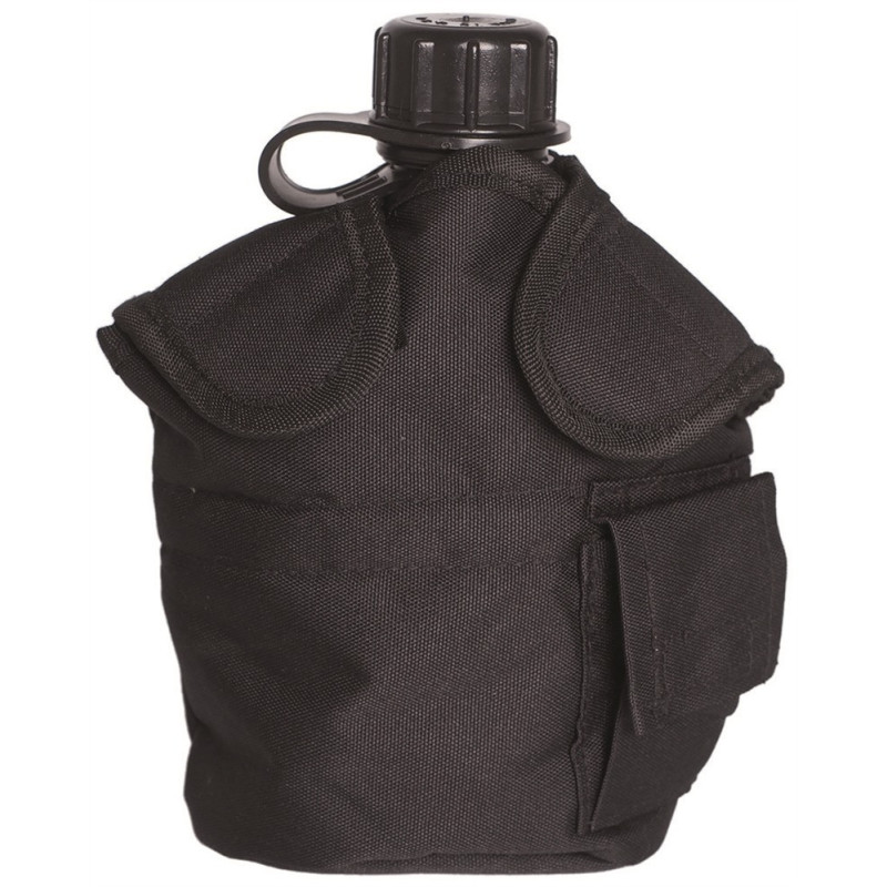 Mil-Tec US Style Feltflasketaske Sort | MOLLE Canteen Pouch