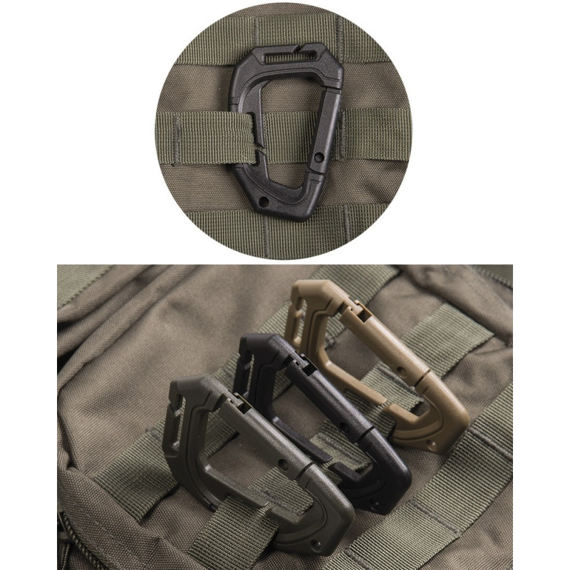 Mil-Tec Tactical MOLLE-karabinhager – 2 stk. – Sort
