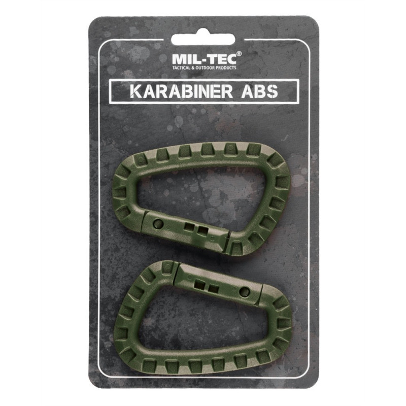 Mil-Tec ABS-karabinhager – 2 stk. olivengrøn