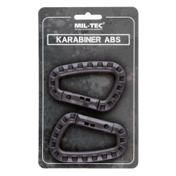 Mil-Tec ABS-karabinhager – 2 stk. sort