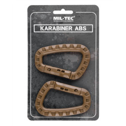 Mil-Tec ABS-karabinhager – 2 stk. coyote