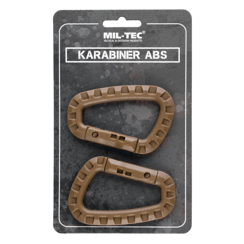 Mil-Tec ABS-karabinhager – 2 stk. coyote