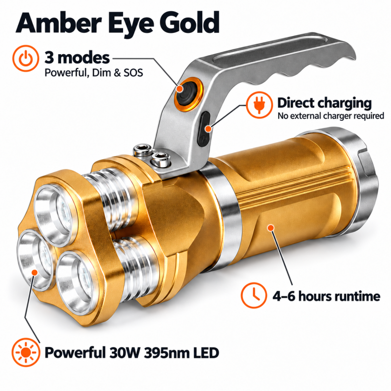 Ravlygte | DKs største udvalg | Amber Eye Gold 30W