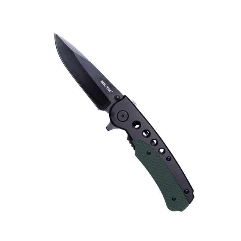 Mil-Tec Foldekniv med Clip – Sort/OD Grøn